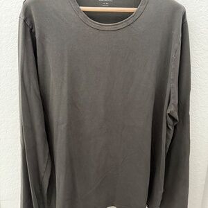 Madewell Garment-Dyed Allday Crewneck Long-Sleeve Tee - XL Black Coal